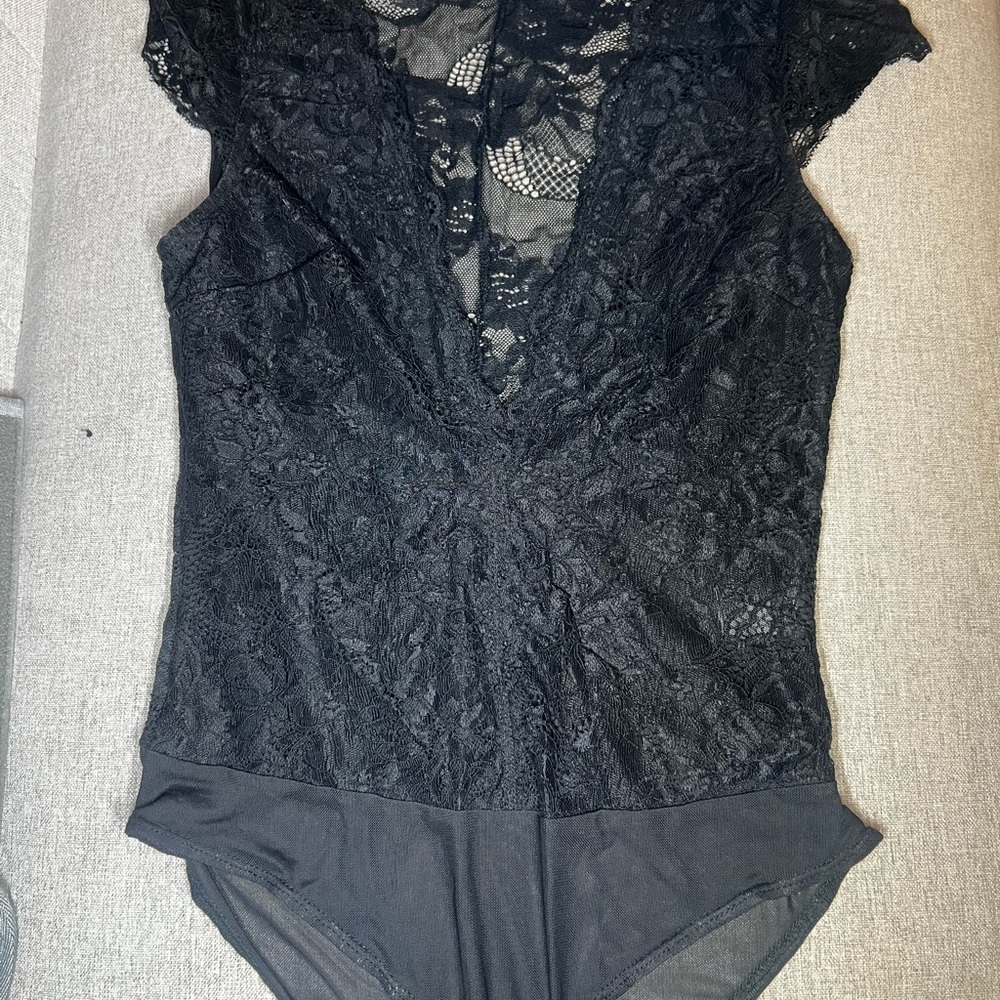 Charlotte Russe Black Lace Bodysuit